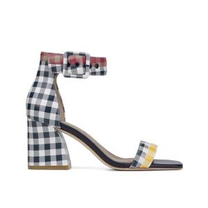 Donald Pliner - Navy Gingham Block Heel Sandals- NEW